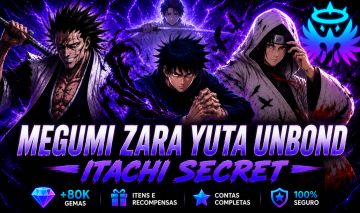 CONTA ANIME EXPEDITIONS MEGUMI ZARAKI YUTA UNBOND + ITACHI SECRET + 80K GEMAS