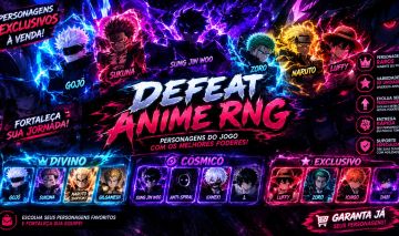 DERROTE UM RNG DE ANIME ROBLOX | PERSONAGENS RAROS, DIVINOS E CÓSMICOS!