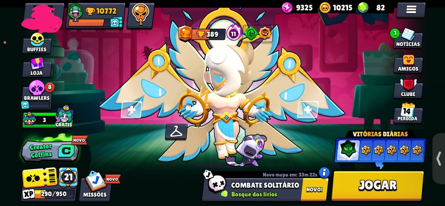 CONTA DE BRAWL STARS COM EDGAR PORTADOR DA LUZ