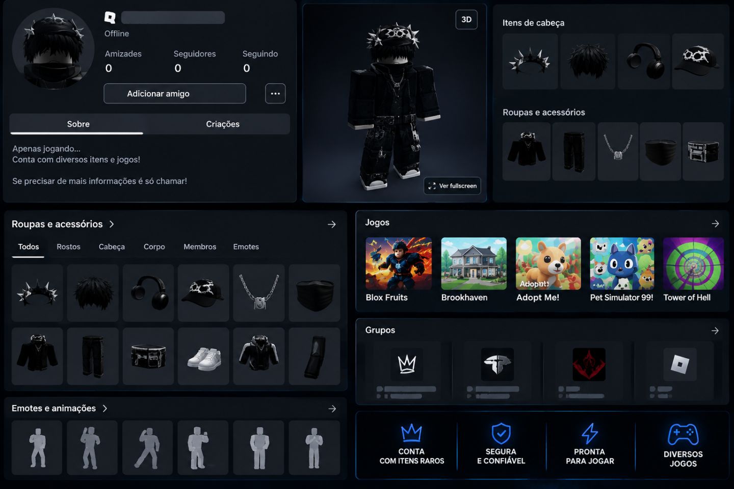 CONTA DE ROBLOX MAS DE 7MIL ITEMS!