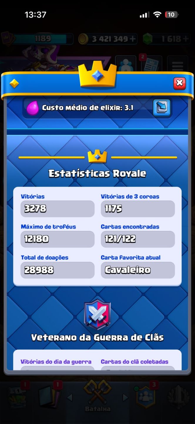 CONTA 12K TROFEUS / EMBLEMA 9 ANOS DE JOGO / FALTANDO 1 CARTA PARA TER TODAS