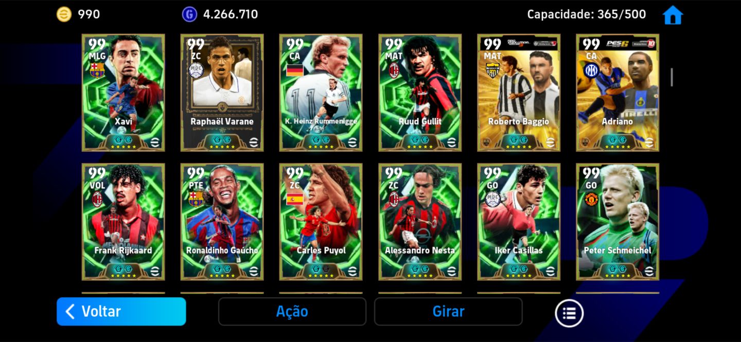 CONTA DE EFOOTBALL MOBILE COMPLETA