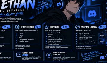 Servidores Discord Personalizados | Organização, Bots e Design