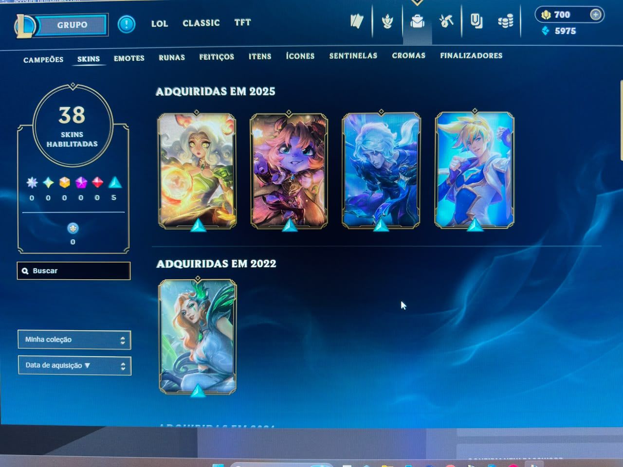 Conta lol com 700 RP + Skinz Ez ,Hwei, Leona , Miss , LB , Nami, Neeko