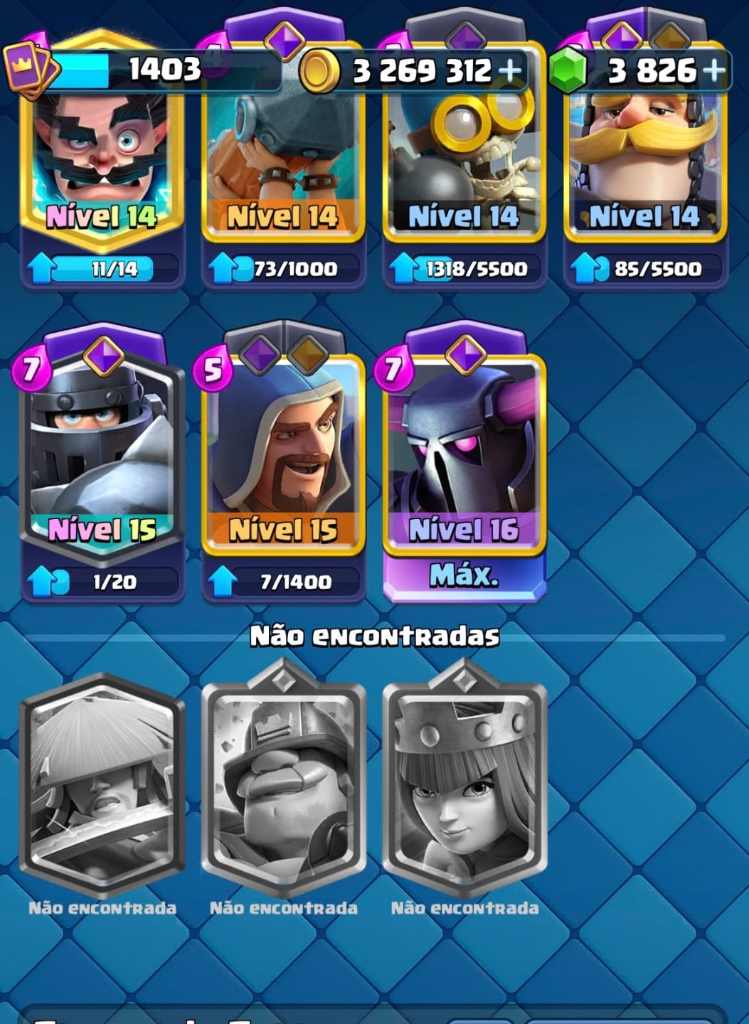 CONTA CLASH ROYALE COM 8 ANOS DE JOGO 9K DE TROFÉUS E 3 MILHÕES DE OURO +BRINDES