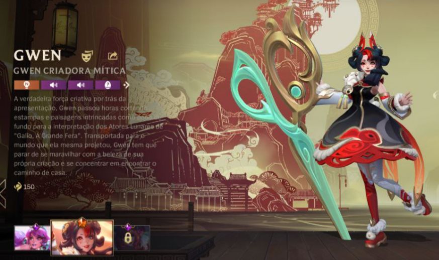 CONTA WILD RIFT MONO GWEN(mais de 50 skins)