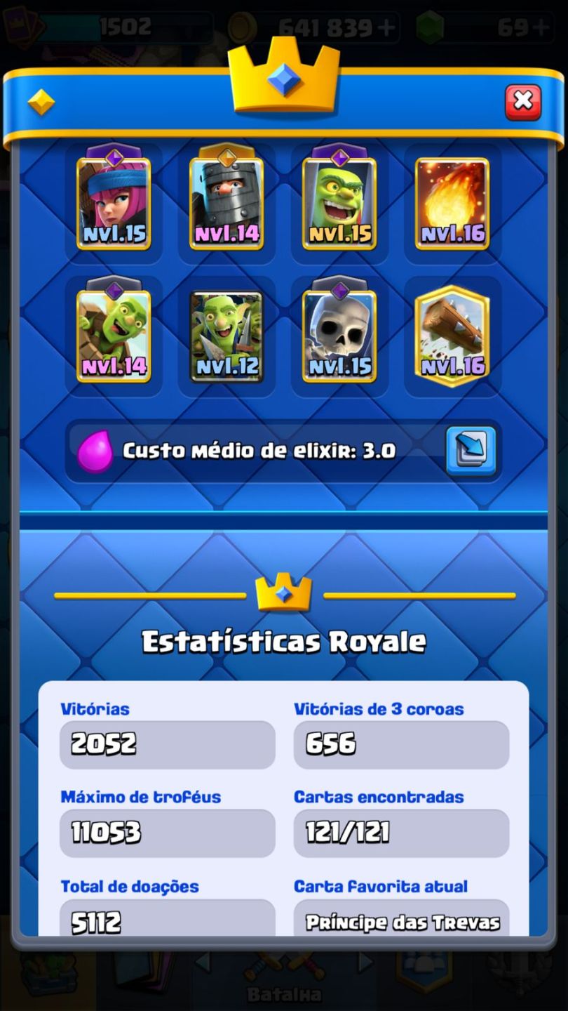 Conta de Clash royale 11k600 trofeús