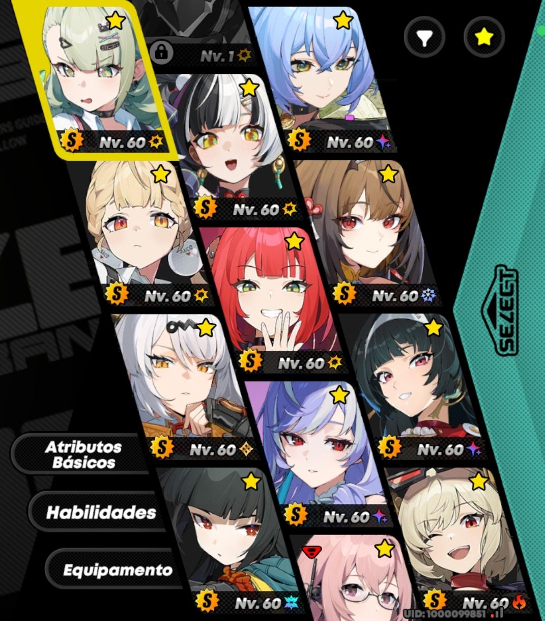 Conta tripla Hoyo (Honkai, Genshin e Zzz) todas nível max com vários personagens