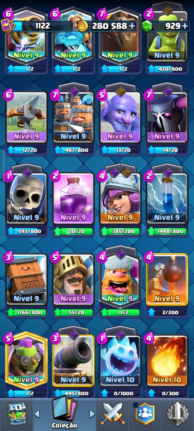 CONTA CLASH ROYALE | BRUXA EVOLUÍDA LVL 14 | 7241 TROFÉUS | 929 GEMAS + 280.588$