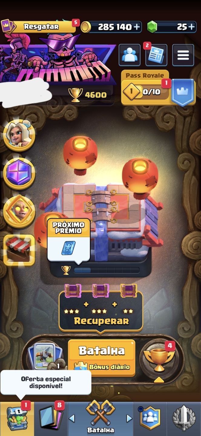 Conta Clash Royale Arena 14 4600 Troféus