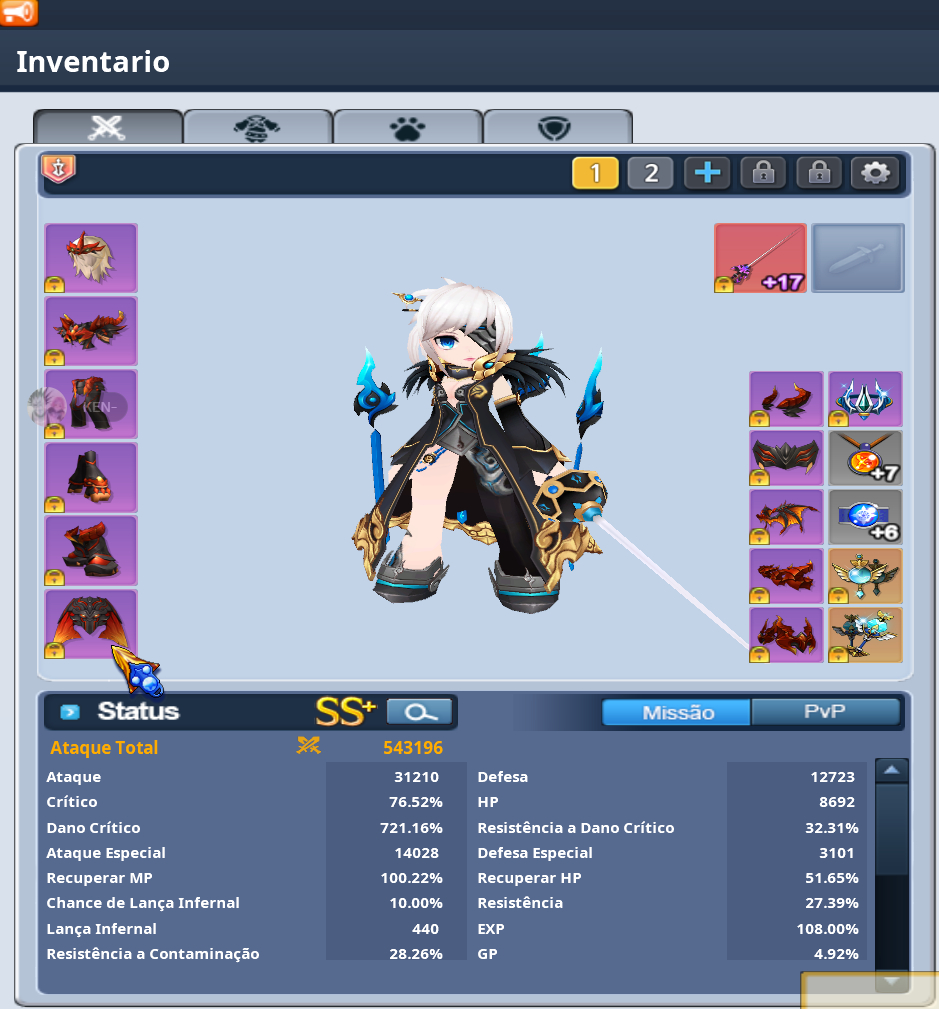 GrandChase CONTA END-GAME 8 CHARS 1KK+