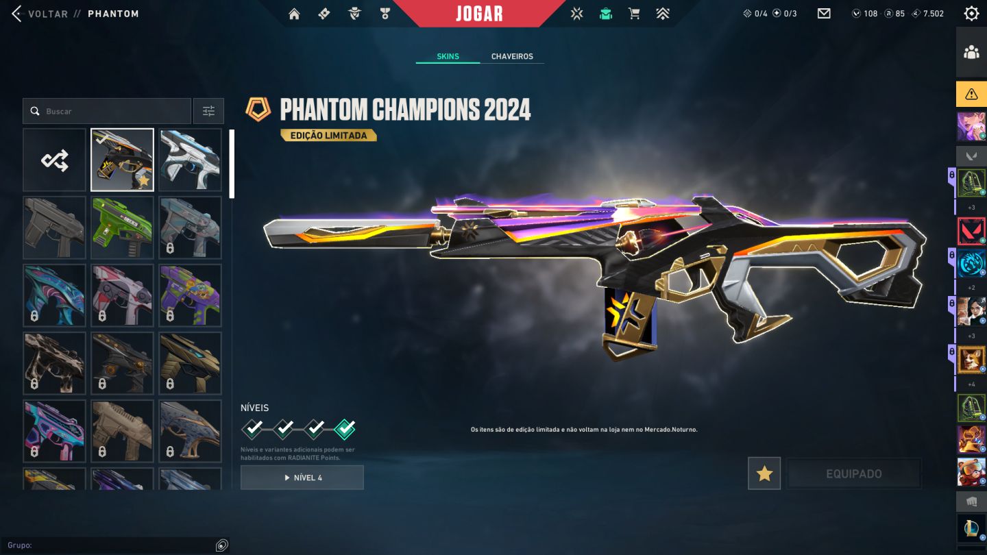 Conta valorant, rara com champions 2024