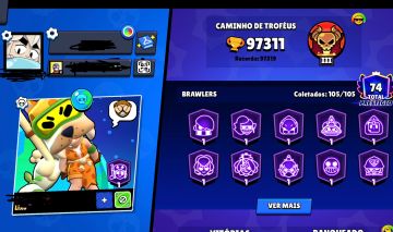 PROMOÇÃO POR UMA SEMANA! CONTA BRAWL STARS 97K TROFÉUS, 310 SKINS, 74 PRESTÍGIOS