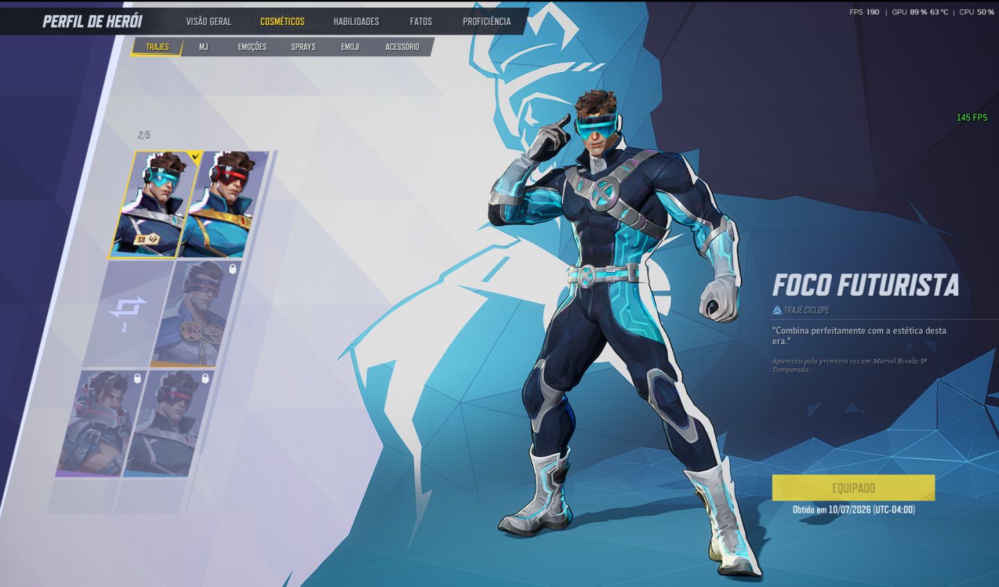 CONTA MARVEL RIVALS COM SKINS RARAS / LEVEL 20 COM 10 Skins