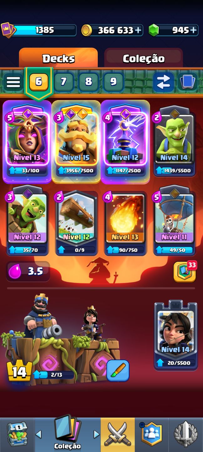 CONTA CLASH ROYALE 9500 TROFÉUS