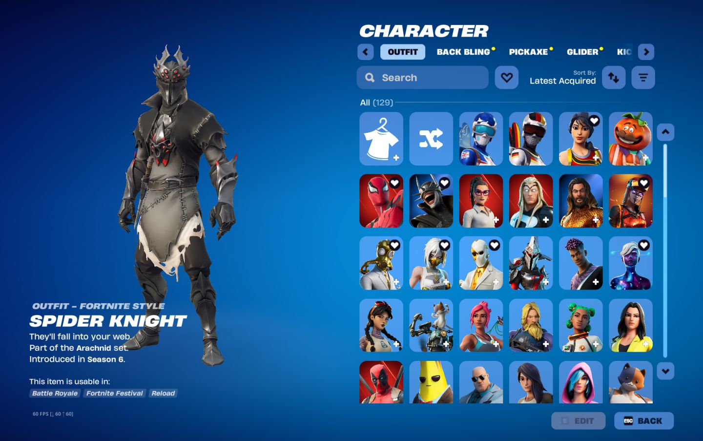 Conta fortnite 129 skins