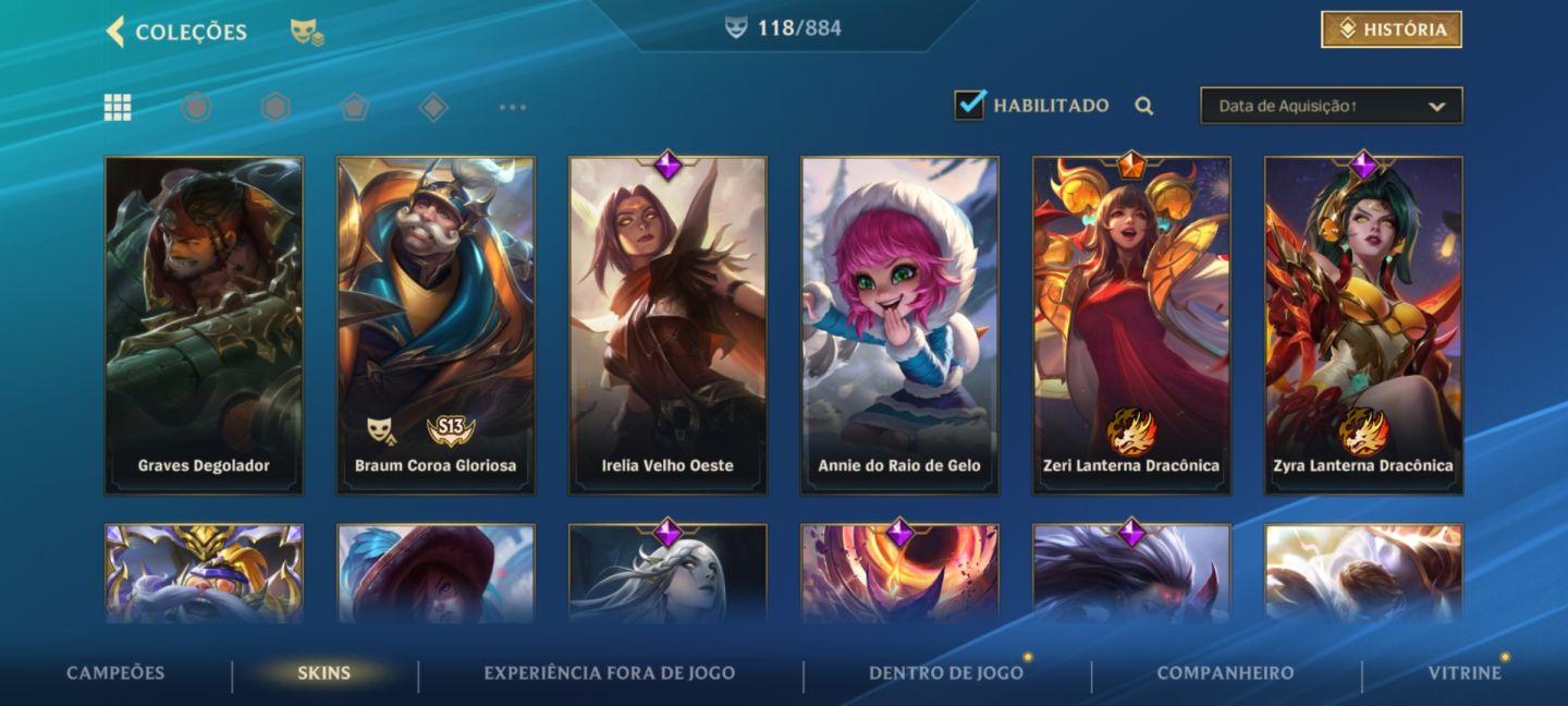 CONTA WILD RIFT Esmeralda 1 | 118 SKINS | SKINS VITORIOSAS RARAS | FULL CAMPEÕES