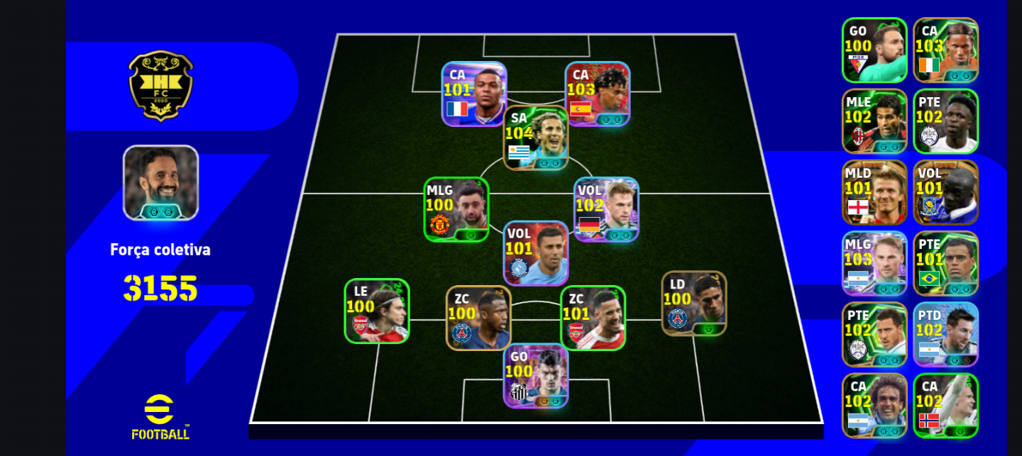 CONTA EFOOTBALL 2026 FORÇA 3155 | DIEGO FORLAN 104 | MESSI | MBAPPÉ 400 MOEDAS