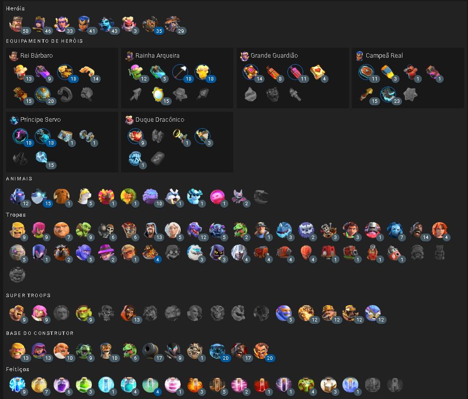 CV18 NÍVEL 180 | 7 PAISAGENS | 52 DECORAÇÕES | EQUIPAMENTOS 18+ | SKINS