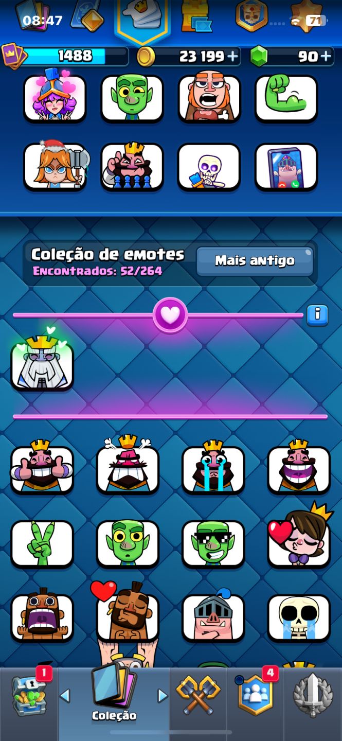 Conta Clash Royale Arena 20 | 7.9k Troféus | todas as cartas | 52 Emotes