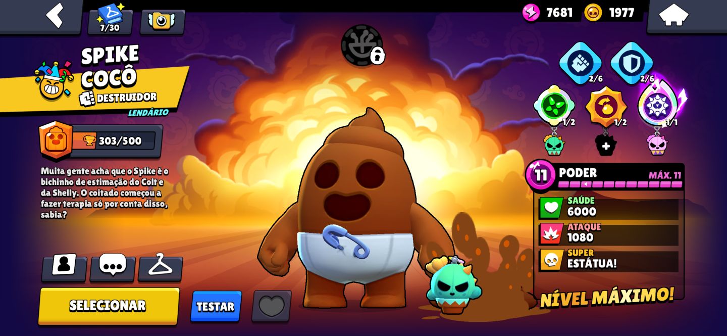 Conta de braw star com diversas skins e personagem
