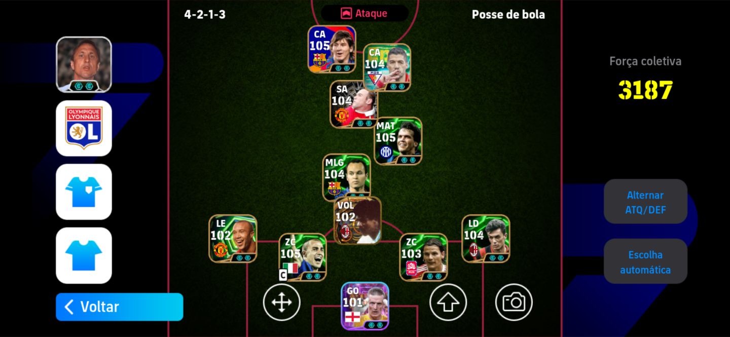 Conta Efootball Rara!! Messi do Pack, Forlan, Rijjkard, Iniesta e Mais..