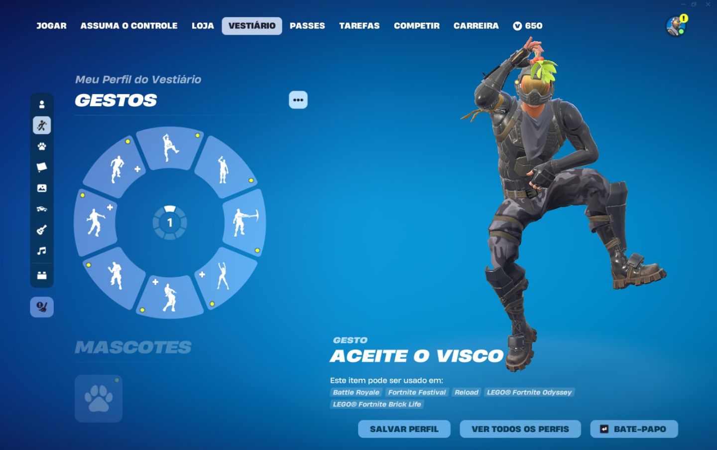 CONTA FN RARA | PASSES 4, 5, 6, 7, 8, 12, 19 + SKINS PSN e DANÇAS ANTIGAS etc...