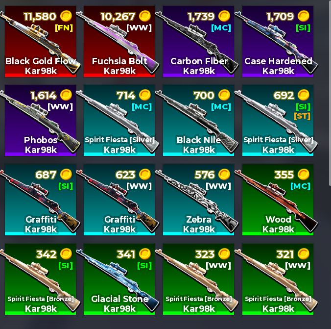 SNIPER ARENA SKINS RARAS ROBLOX!
