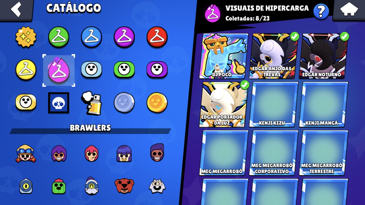 CONTA BRAWL STARS 58K (2019) 104 BRAWLERS, 13/14 LENDÁRIOS, 286 SKINS, 35 Hipers