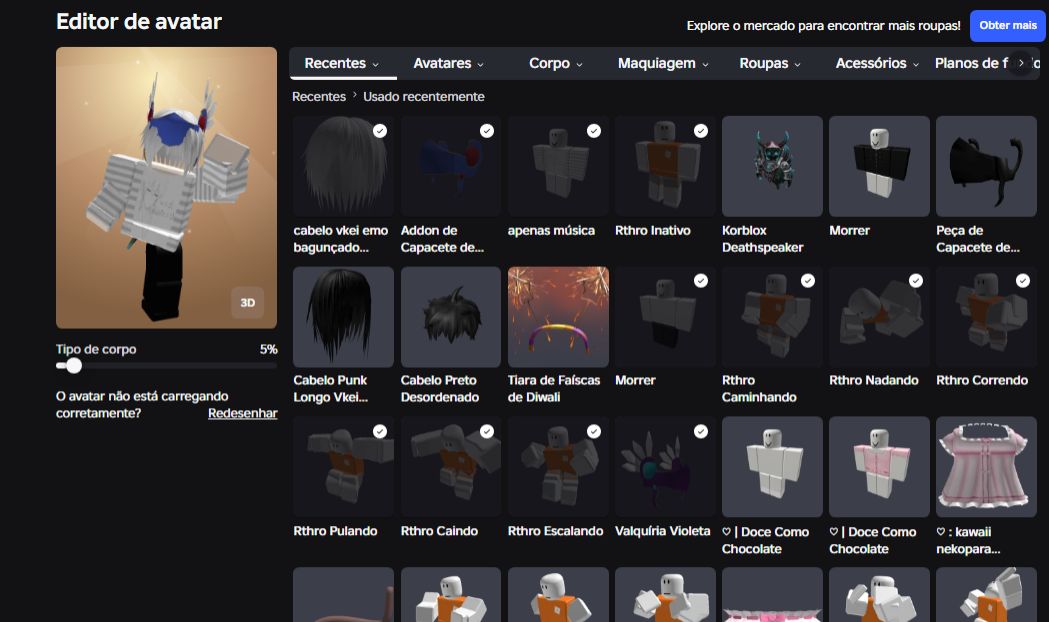 CONTA ROBLOX HEADLESS + KORBLOX + VALK ROXA + EXTREME HEADPHONES + RED HORNS OG!