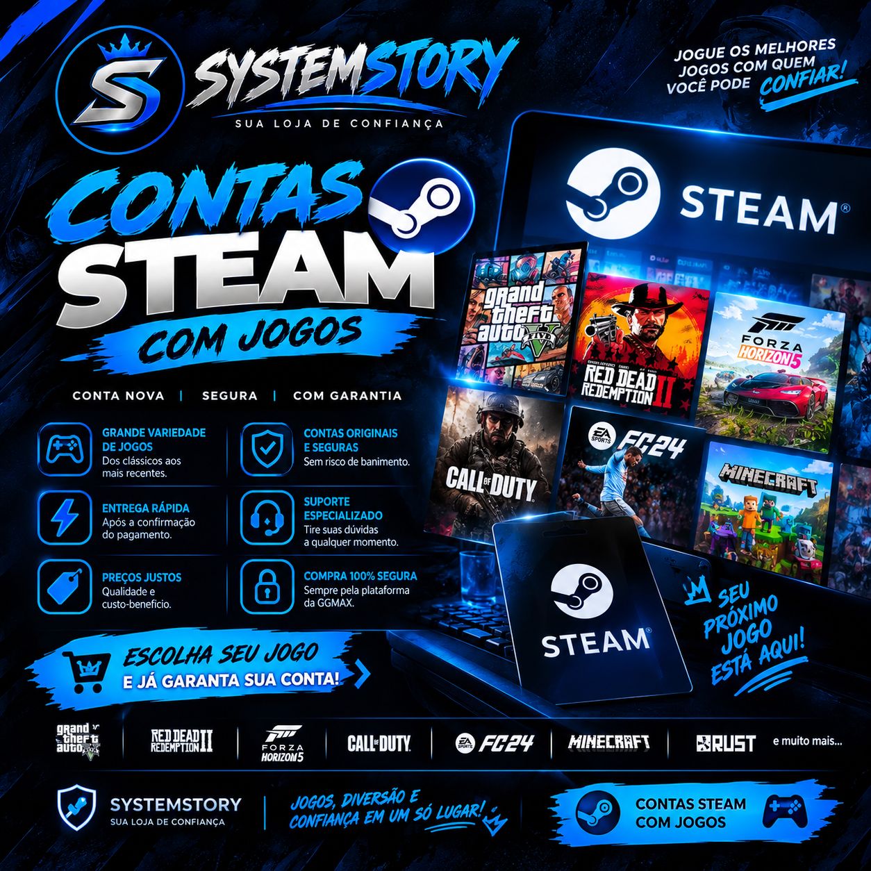 CONTA STEAM COM 150 JOGOS PAGOS