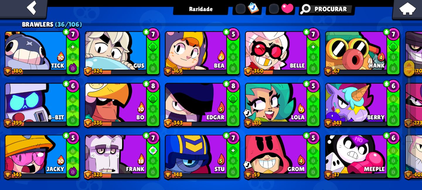 Conta Brawl Stars 10k Troféu + Clash Royale Arena 21!