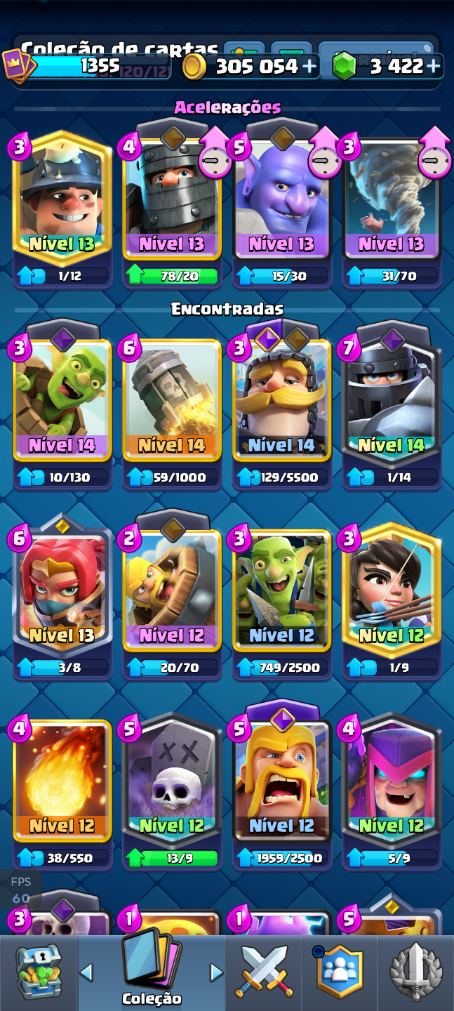 CONTA BRAWL 14K+ 66 SKINS E 250+ GEMAS E CONTA CLASH 7500+ EVOLUÇÕES 3300+ GEMAS