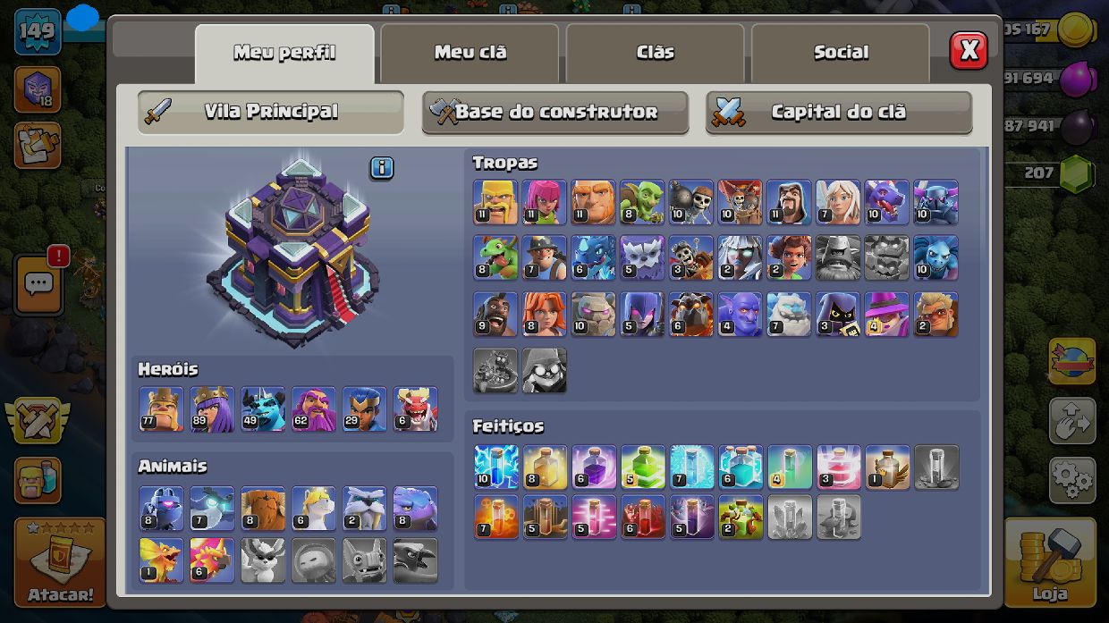 Conta CLash royale arena 20 e cartas lvl 15 e clash of clans cv 15
