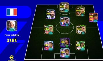 Conta Efootball! 3181 de Força Coletiva + Craques 104/103/102