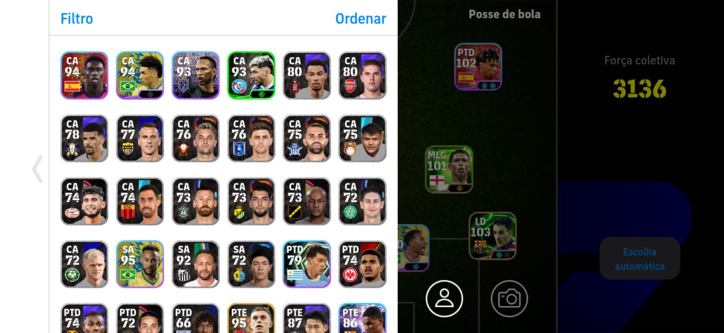 CONTA EFOOTBALL | KONAMI ID | YAMAL 102 + AGUERO 103 + PEPE 105 | ELENCO TOP