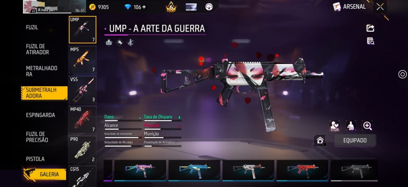 CONTA FREE FIRE GEMADA, PRIME 6, ID 8 DIGITOS RARÍSSIMA!!