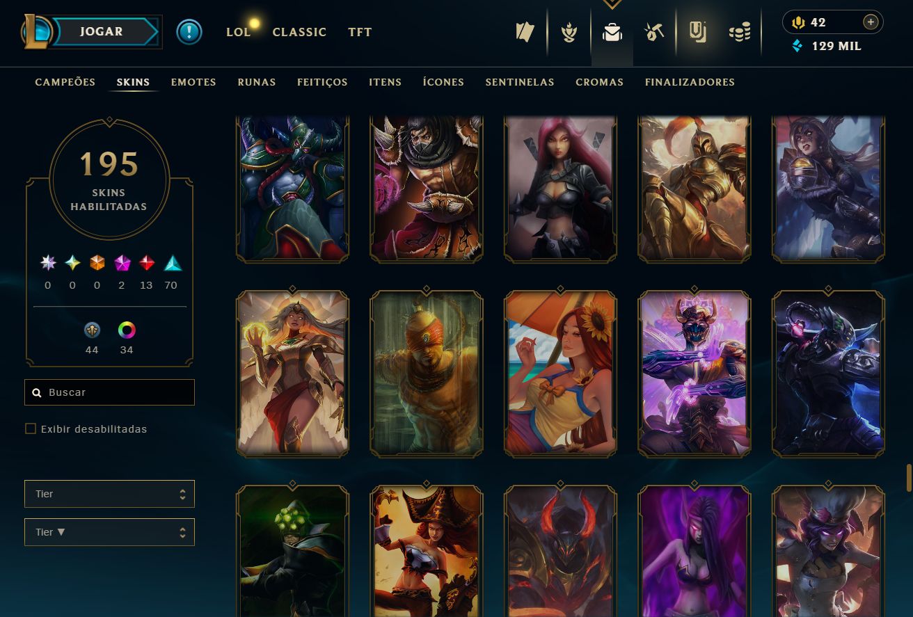 CONTA UNRANKED - 195 SKIN - FULL CHAMP + PREÇO BAIXISSIMO! - 100% SEGURA!
