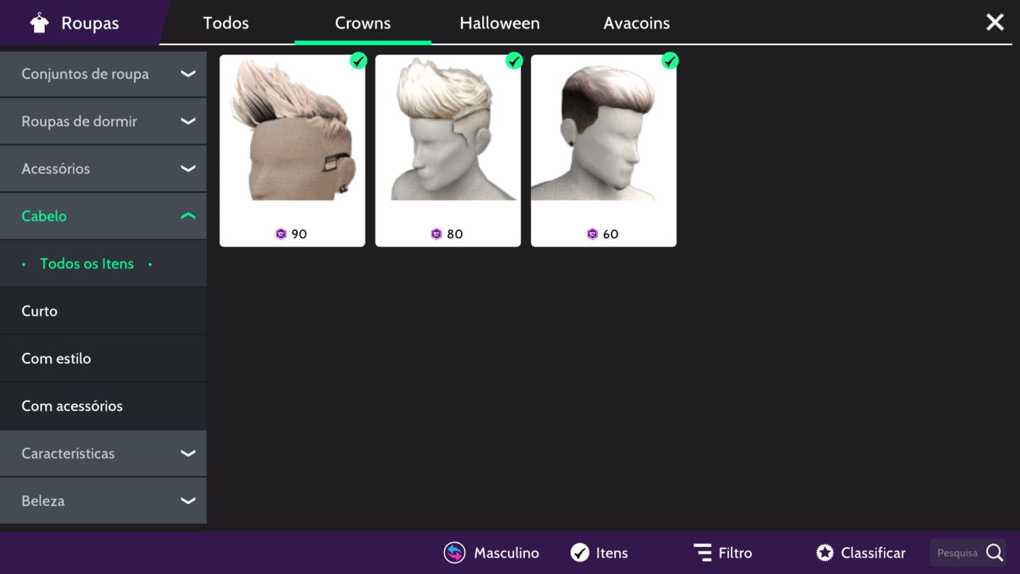 CONTA MASCULINA AVAKIN LIFE LvL 34