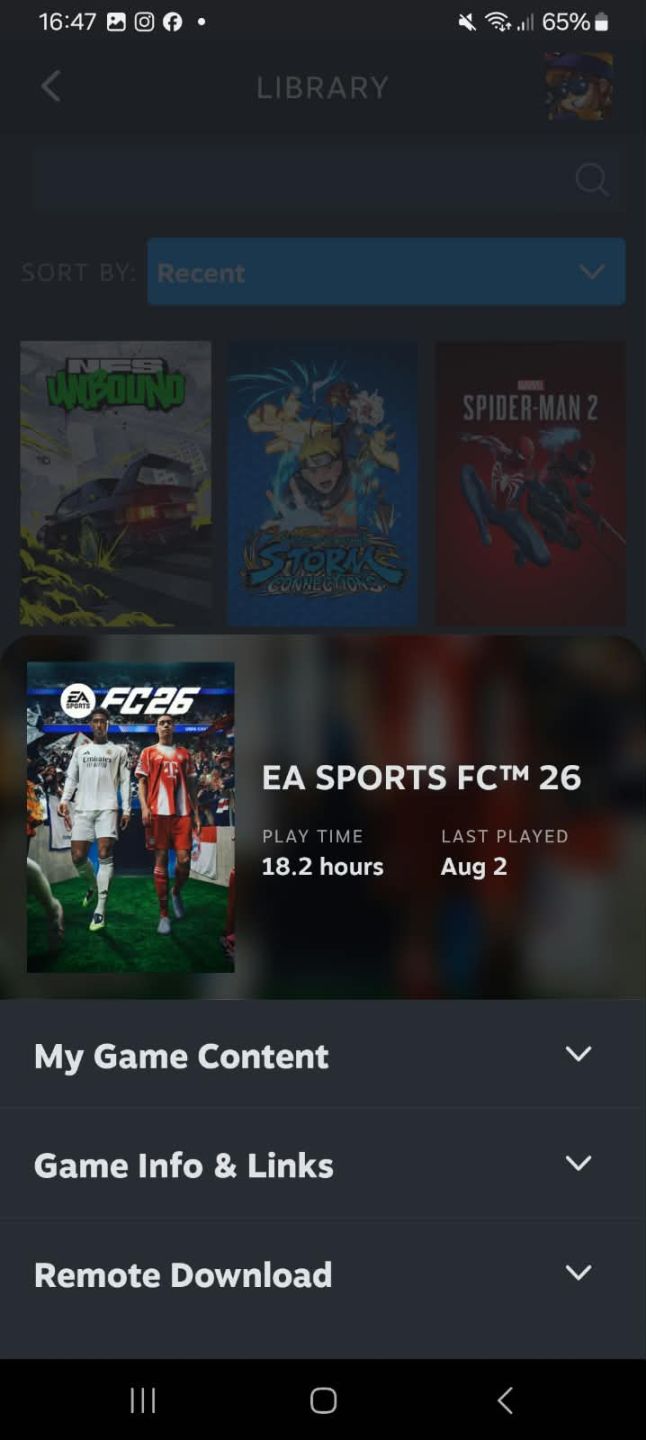 CONTA STEAM | SPIDER-MAN 2 + FC 26 + NFS UNBOUND + NARUTO + SKINS