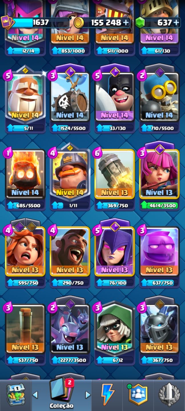 CONTA CLASH ROYALE OG 9 ANOS | 10K TROFÉUS | NÍVEL 15/16 | 637 GEMAS | 4 HERÓIS