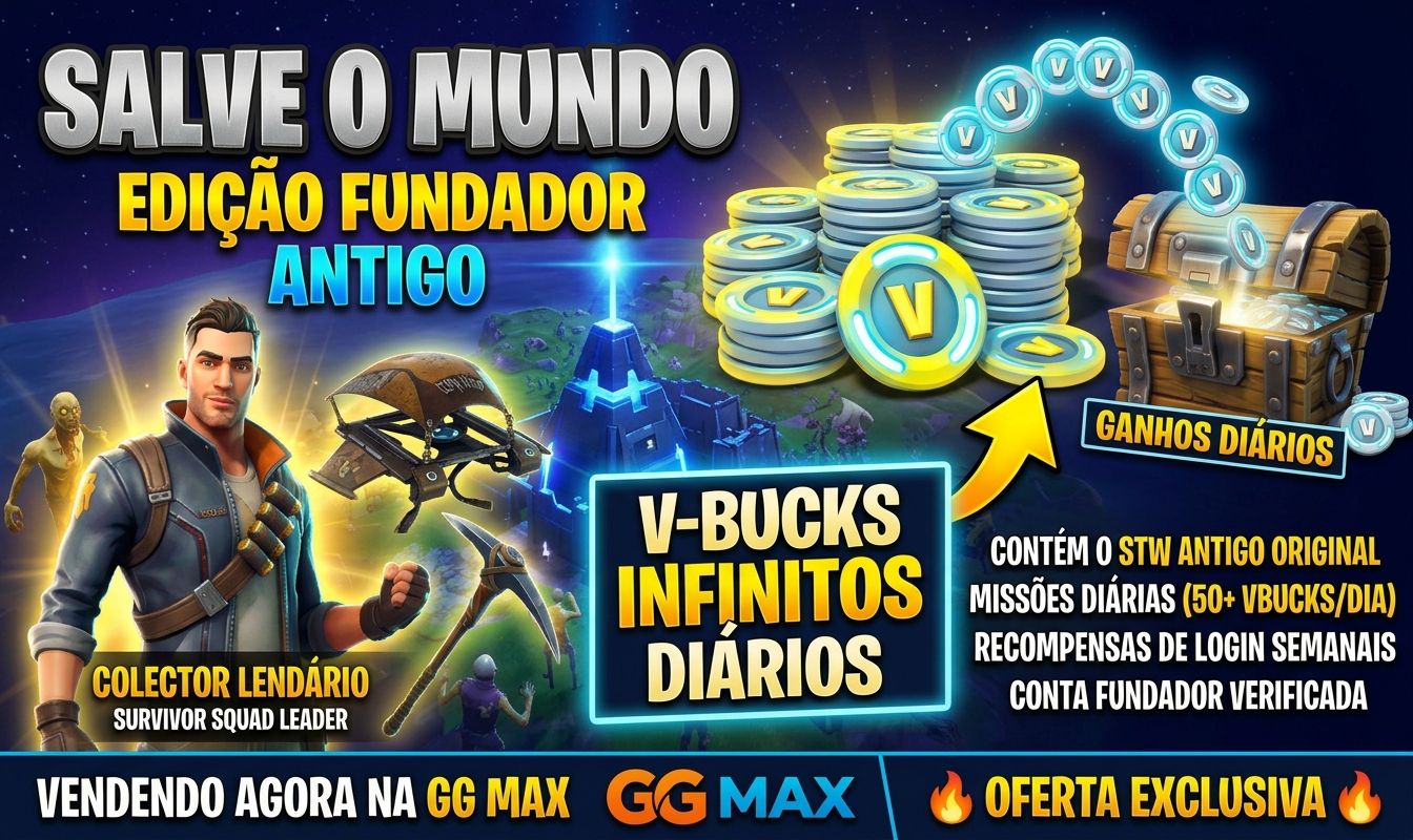 CONTA EPIC DE FORTNITE COM DIVERSOS PASSES + SALVE O MUNDO (V-bucks INFINITO)