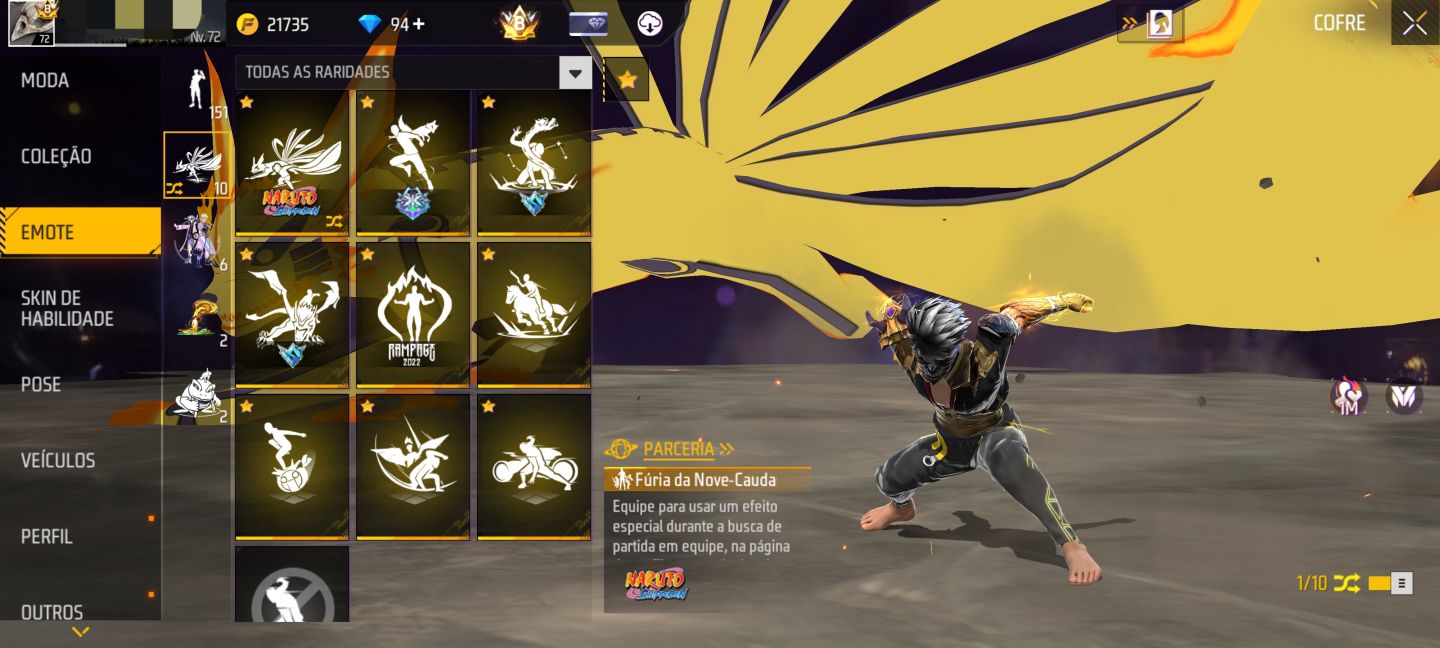 CONTA DE FREE FIRE, PRIME 8, 10 EVO, 2 PÉ DESCALÇO, +1K DE PEITAS, ITENS RAROS