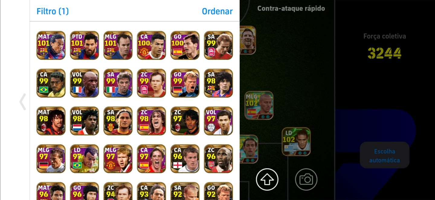 Conta efootball Messi big time copa, Ney Showtime copa, pelé épico, etc
