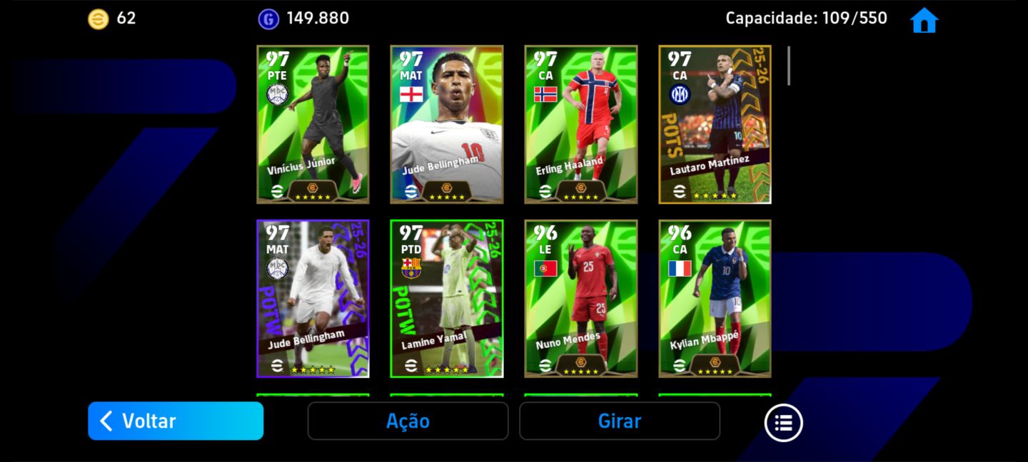 Conta de efootball completinha do Buffon e Hazard