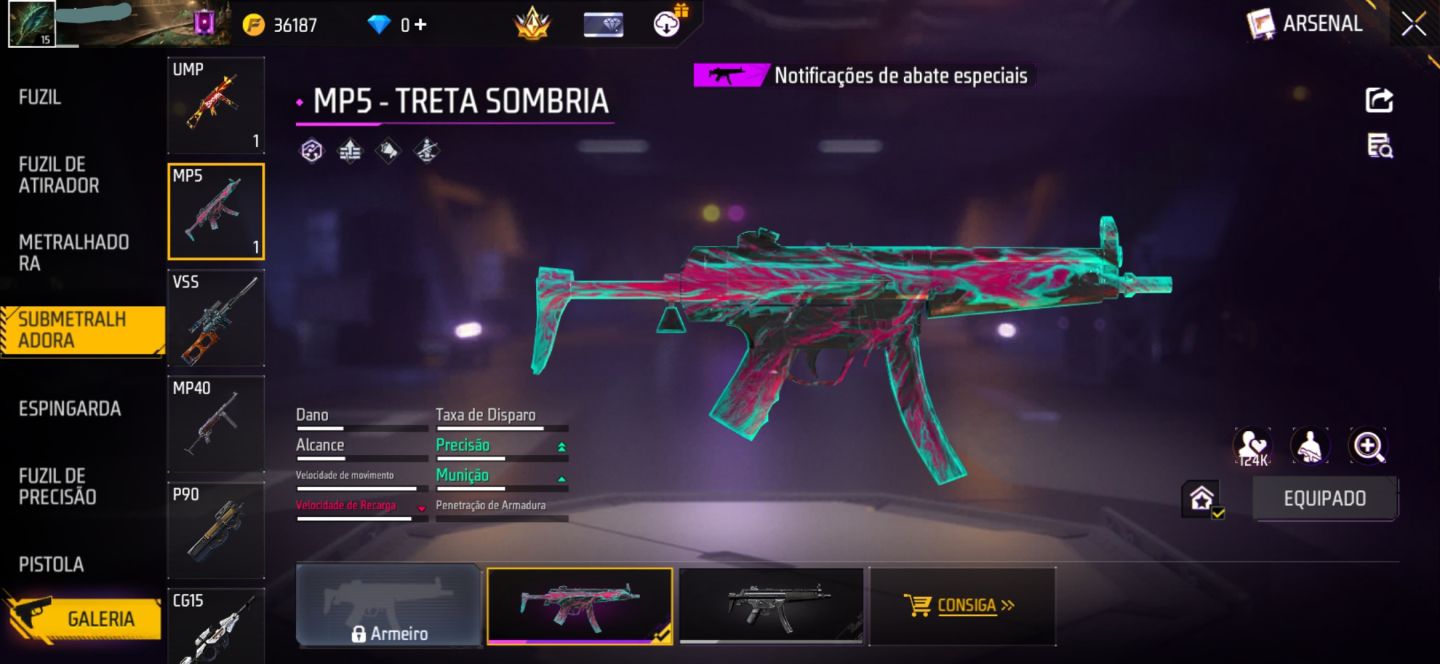 CONTA FREE FIRE COM CONJUNTO JIRAIYA | UMP BOOYAH | MP5 TRETA SOMBRIA