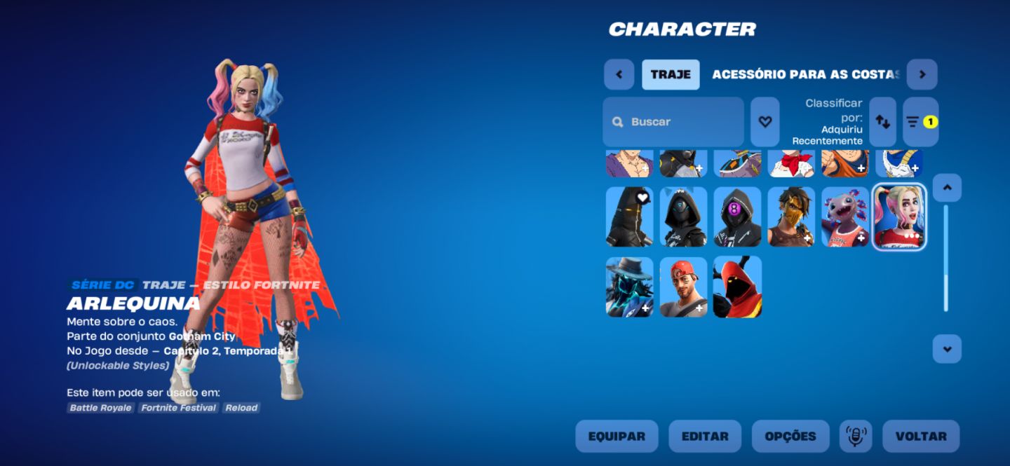 CONTA FORTNITE COM BASTANTE ITENS EXCLUSIVOS