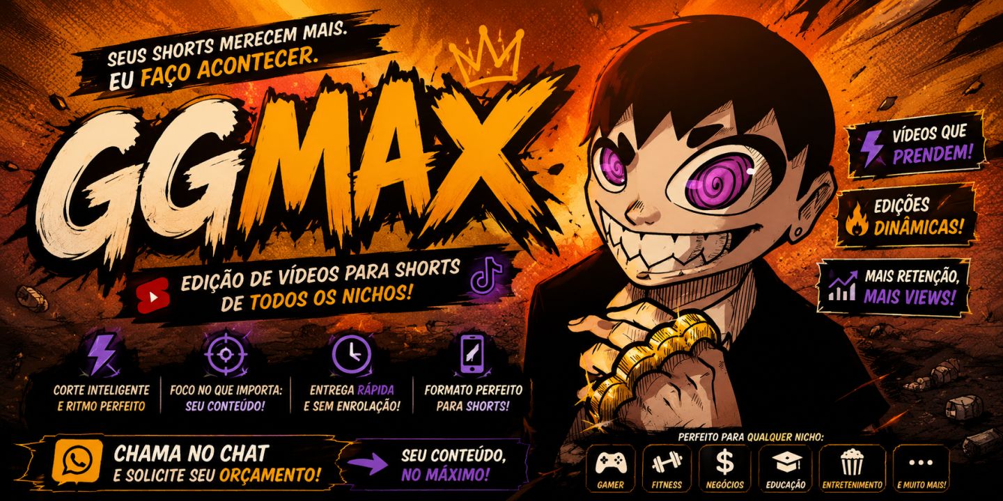 EDITOR DE VÍDEOS | SHORTS, REELS E TIKTOK | TODOS OS NICHOS