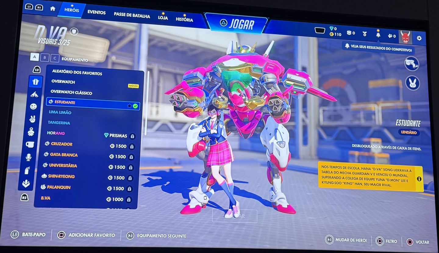 Conta overwatch com diversas skins