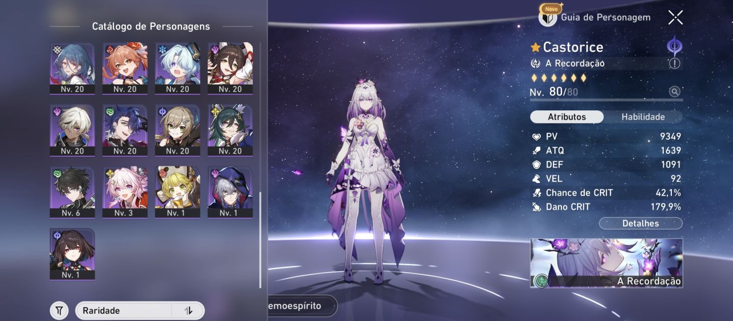 Conta de Honkai com vários T5